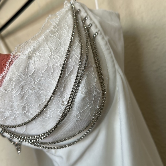 House of CB ‘Grace’ embellished velvet white mini dress‎ NWOT size L - Picture 14 of 14